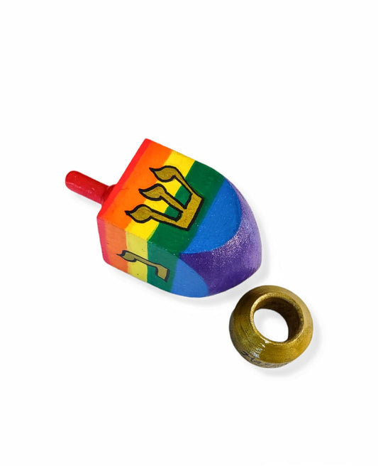 Hand Painted Rainbow Dreidel