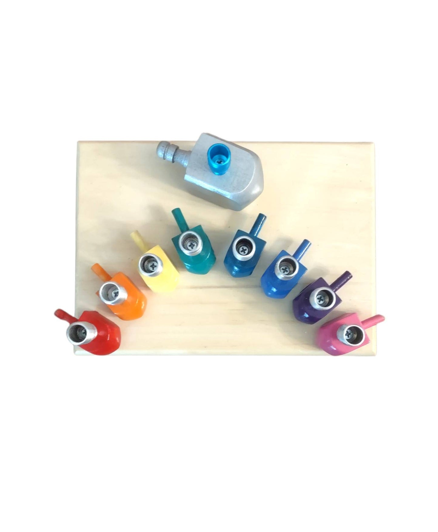 Rainbow Dreidel Menorah