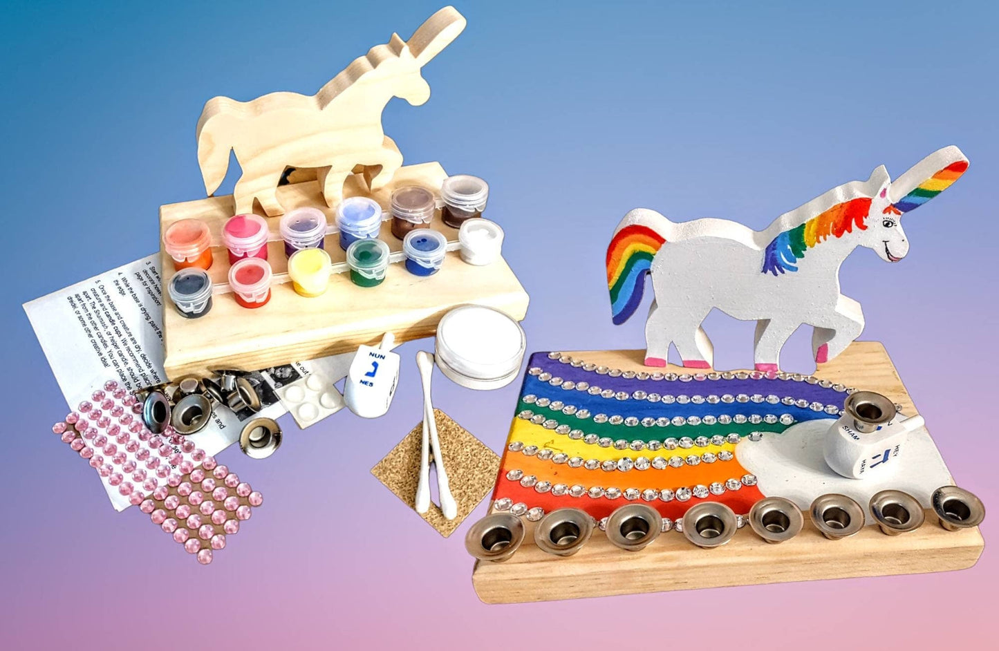 Make Your Own Unicorn Menorah Kit!