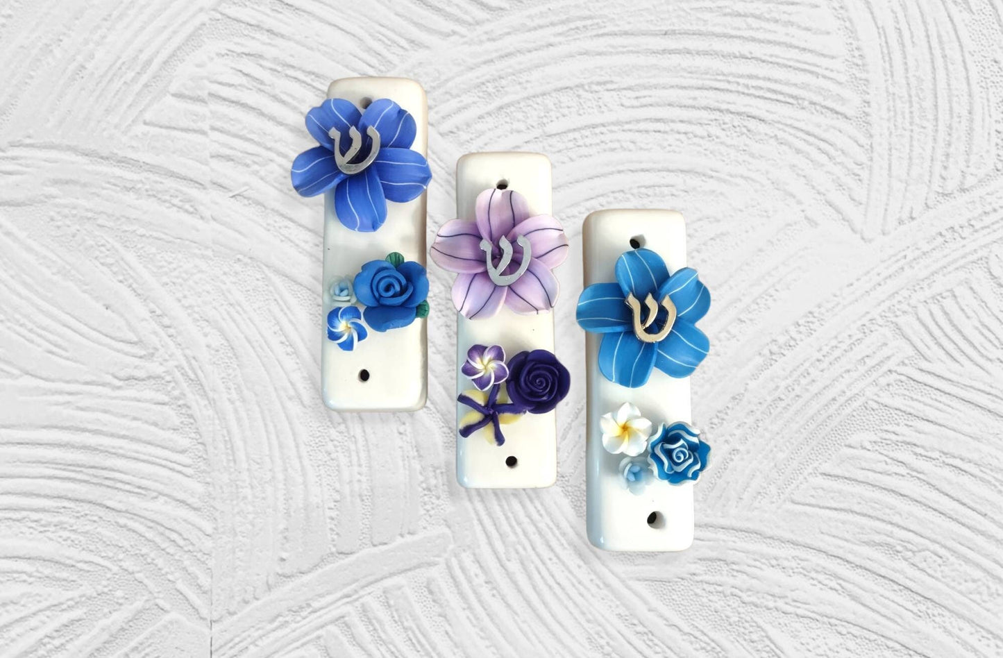 Tropical Flower Ceramic Mezuzah Case
