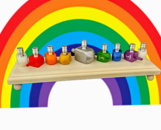 Rainbow Dreidel Menorah