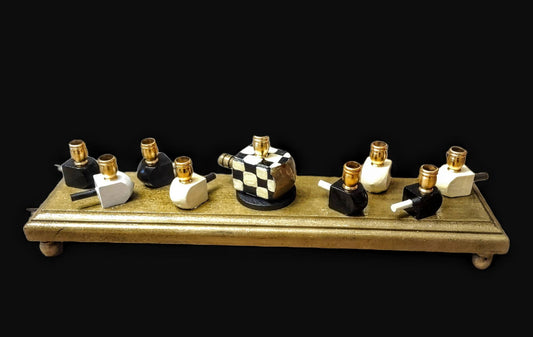 Checkerboard Dreidel Menorah