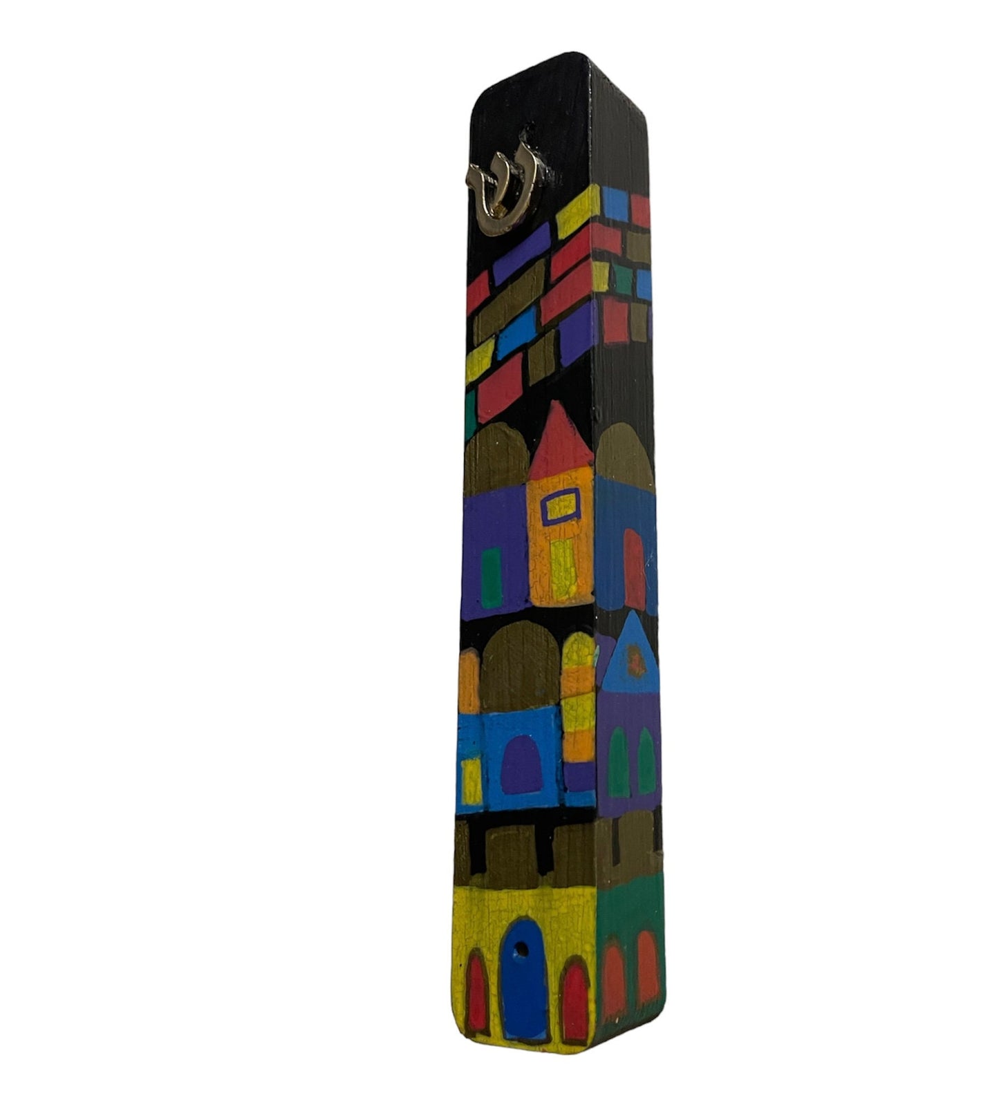 Hand-Painted Jerusalem Mezuzah