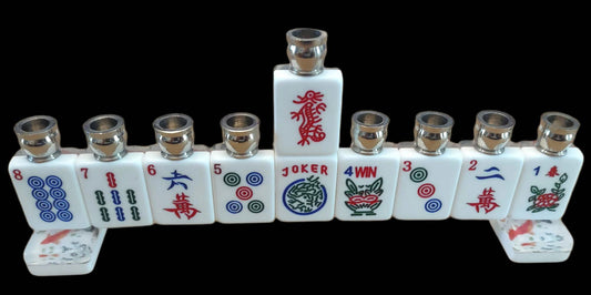 Mah Jong Menorah with Koi Fish Backing