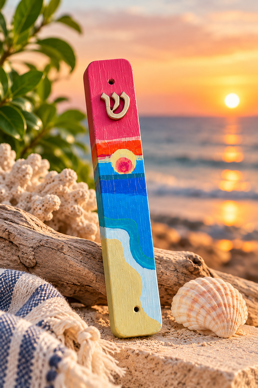 Shalom Shores Hand-Painted Mezuzah