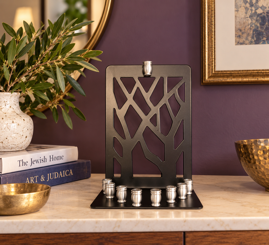 Branches of Light Menorah – One-of-a-Kind Repurposed Metal Hanukkiah
