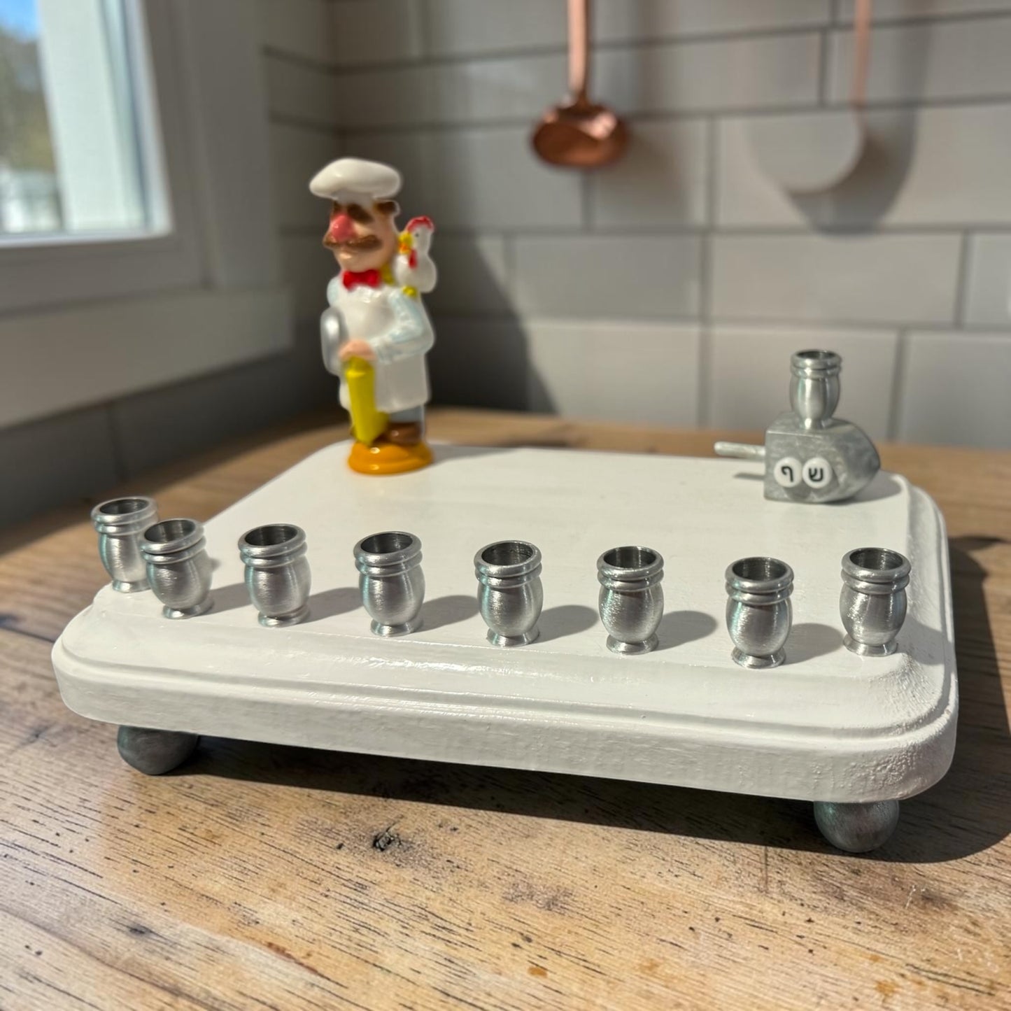 Collectors Muppets Chef Vintage Repurposed Figures Menorah Hanukah Chanukah Judaica