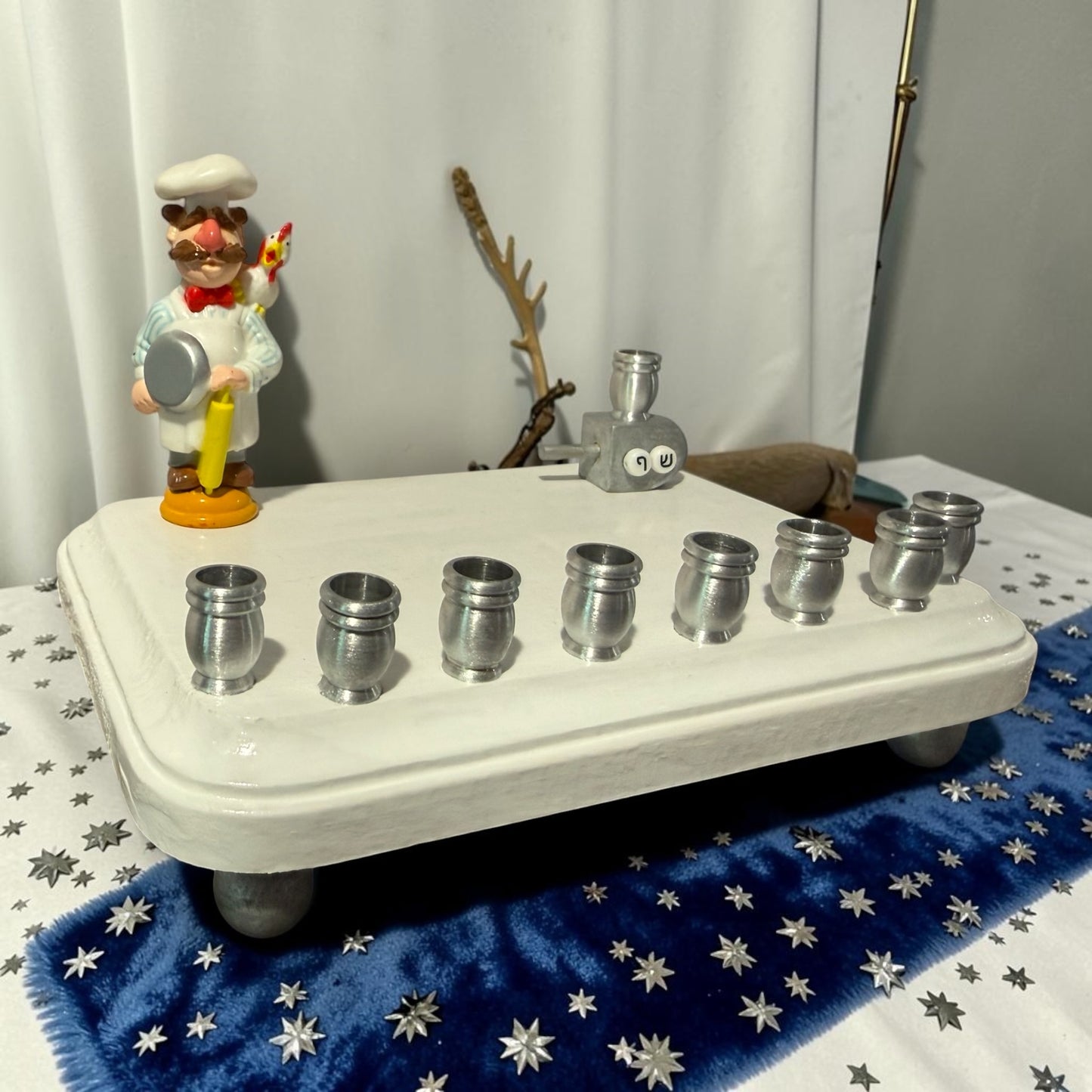 Collectors Muppets Chef Vintage Repurposed Figures Menorah Hanukah Chanukah Judaica
