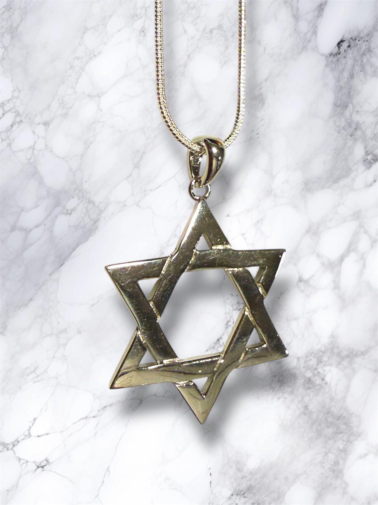 Sterling Silver Woven Jewish Star Magen David necklace