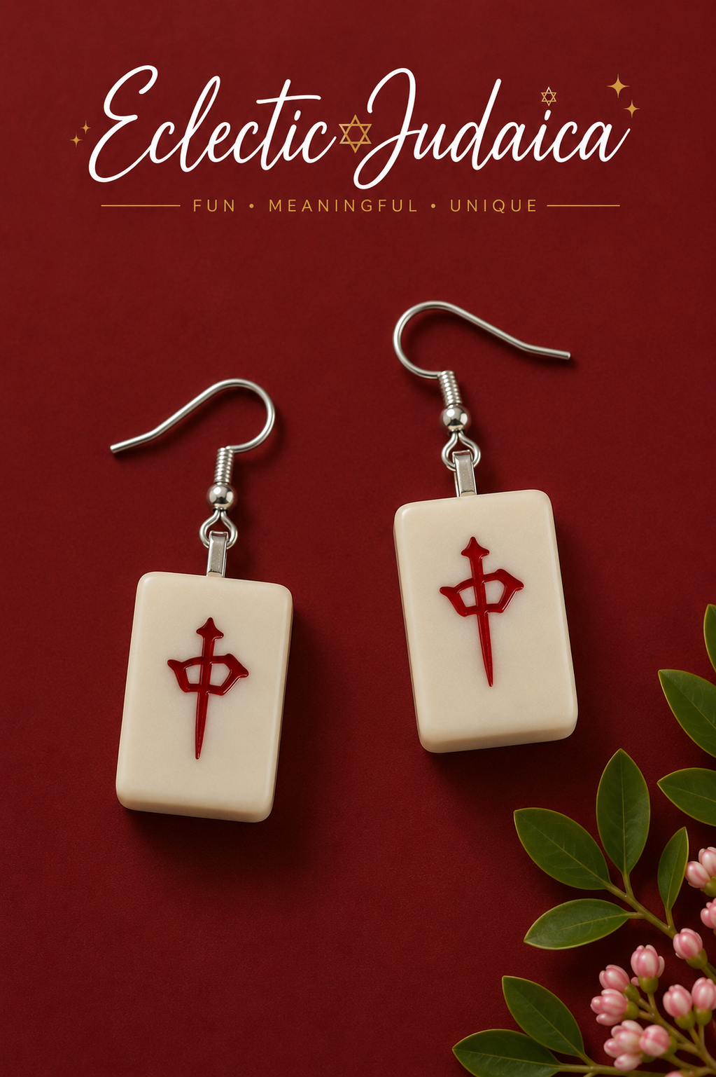 Genuine Mah Jong Tile Earrings | Mahjong Jewelry