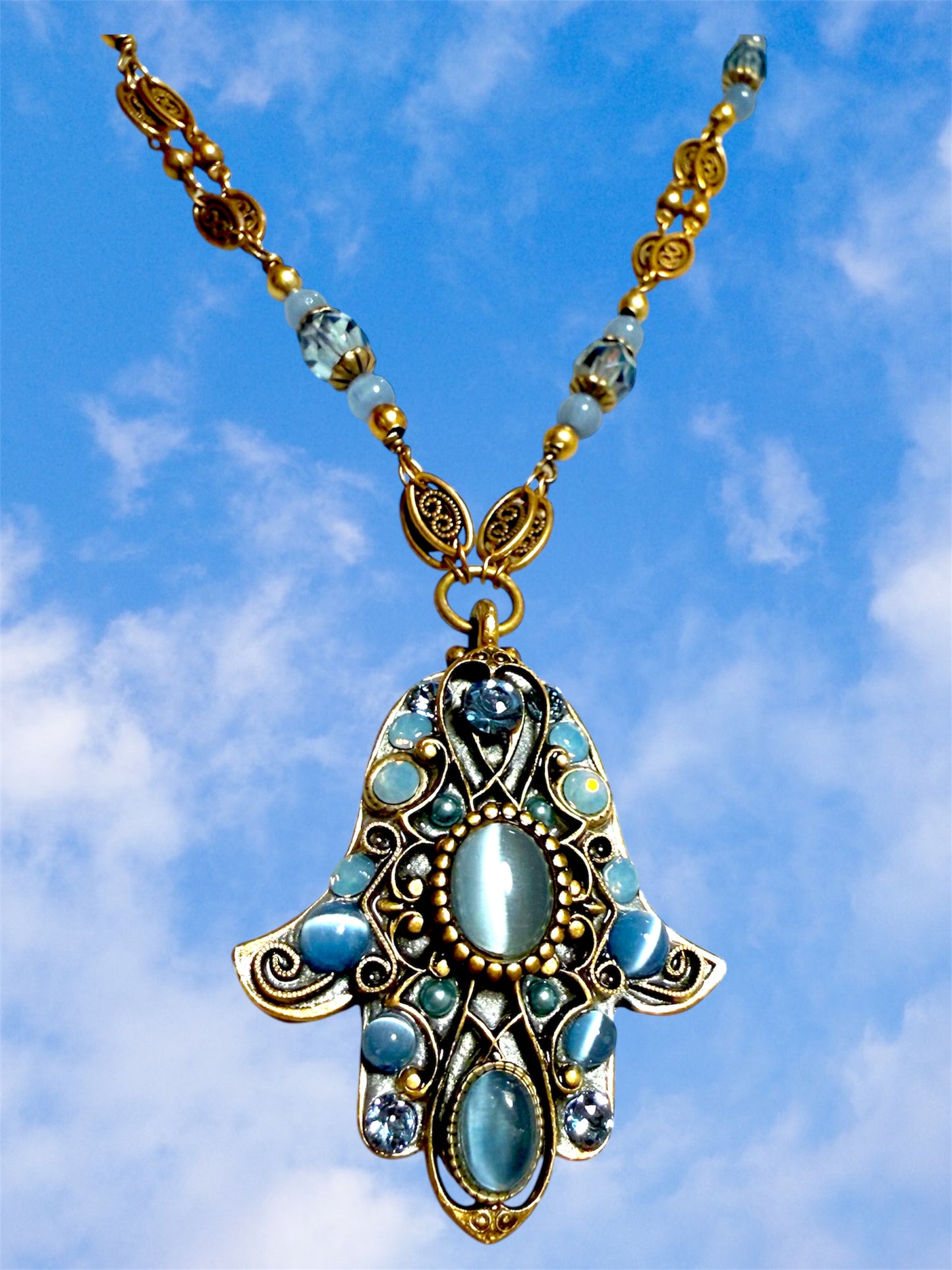 Bluebell Hamsa Necklace
