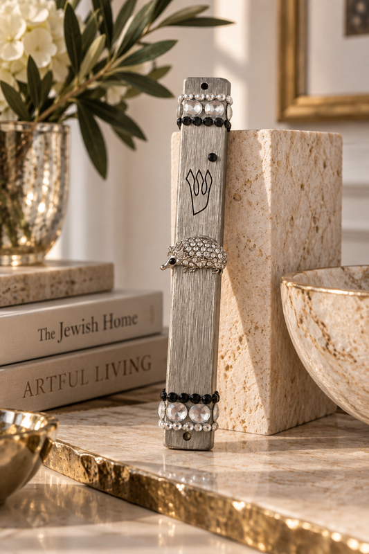 Silver Hedgehog Mezuzah Case
