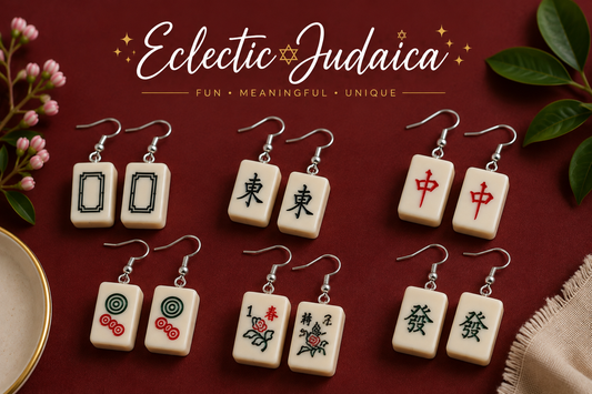 Genuine Mah Jong Tile Earrings | Mahjong Jewelry