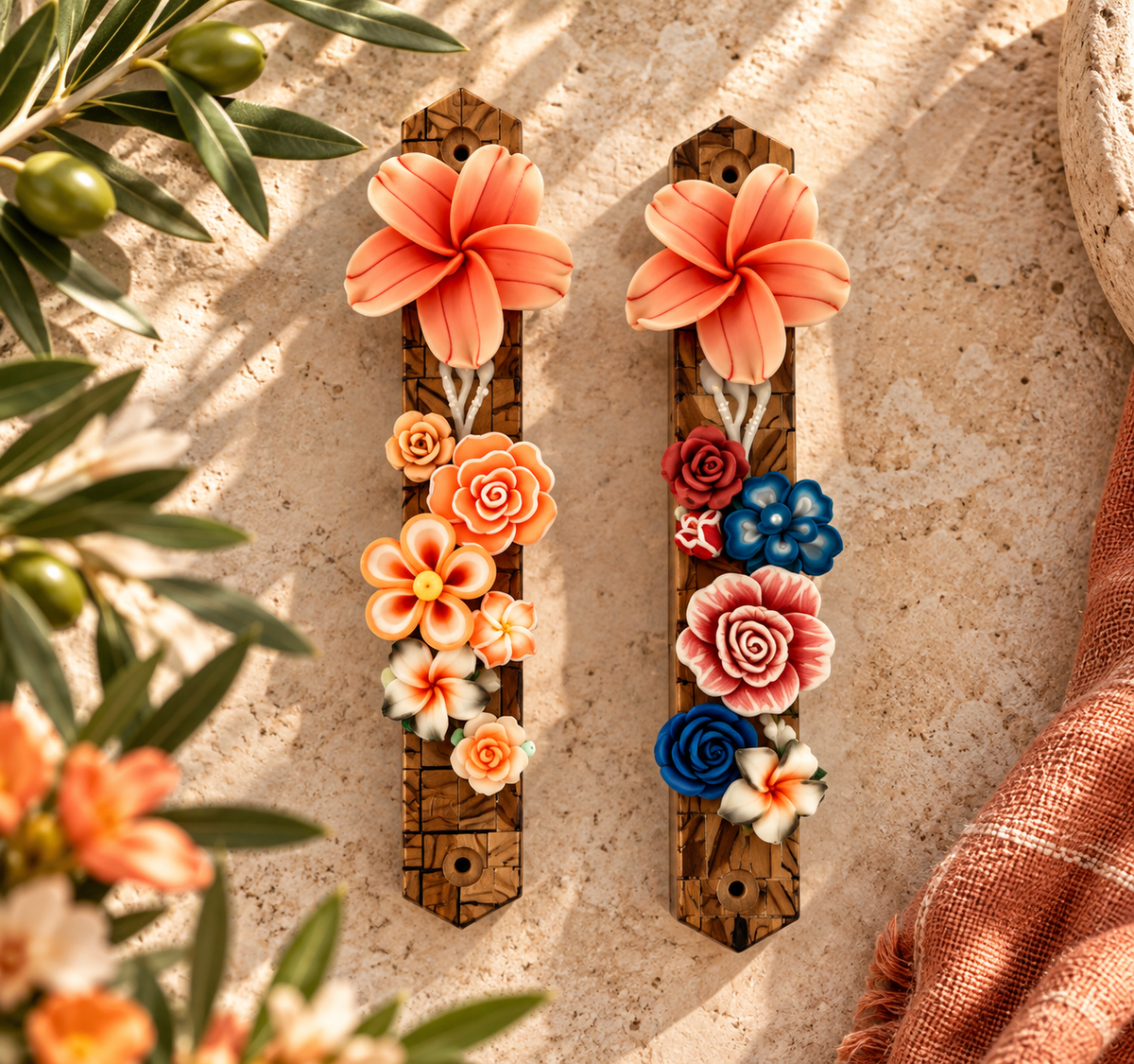 Garden of Shalom Floral Mezuzah Collection