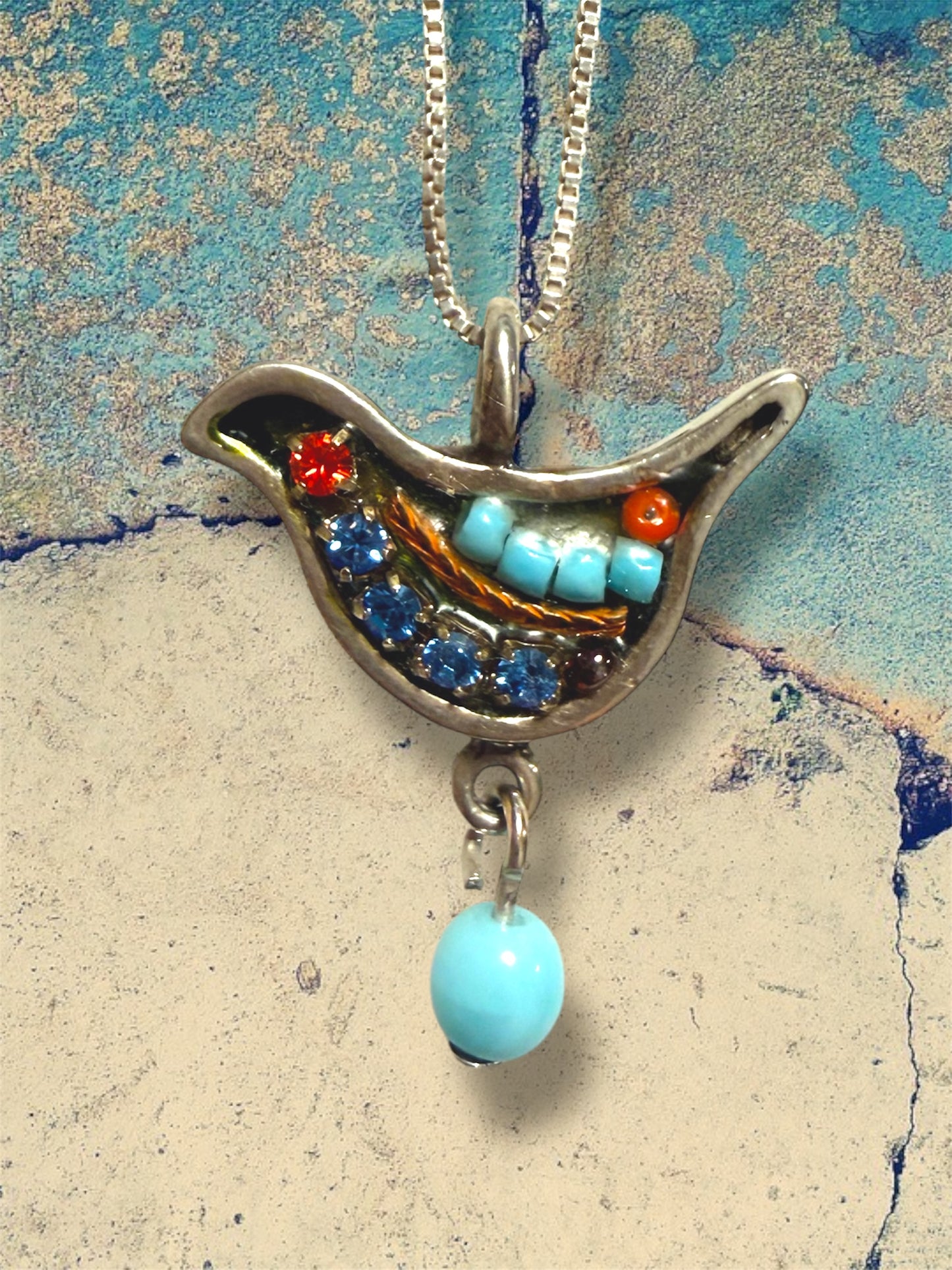 Vintage Adaya Mosaic Dove Necklace