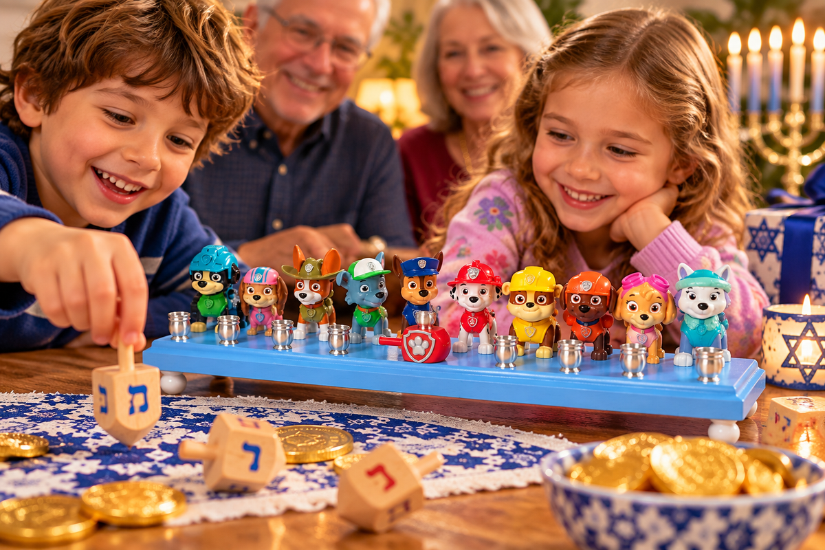 Paw Patrol Full Patrol Menorah – Large Handmade Hanukkah Menorah