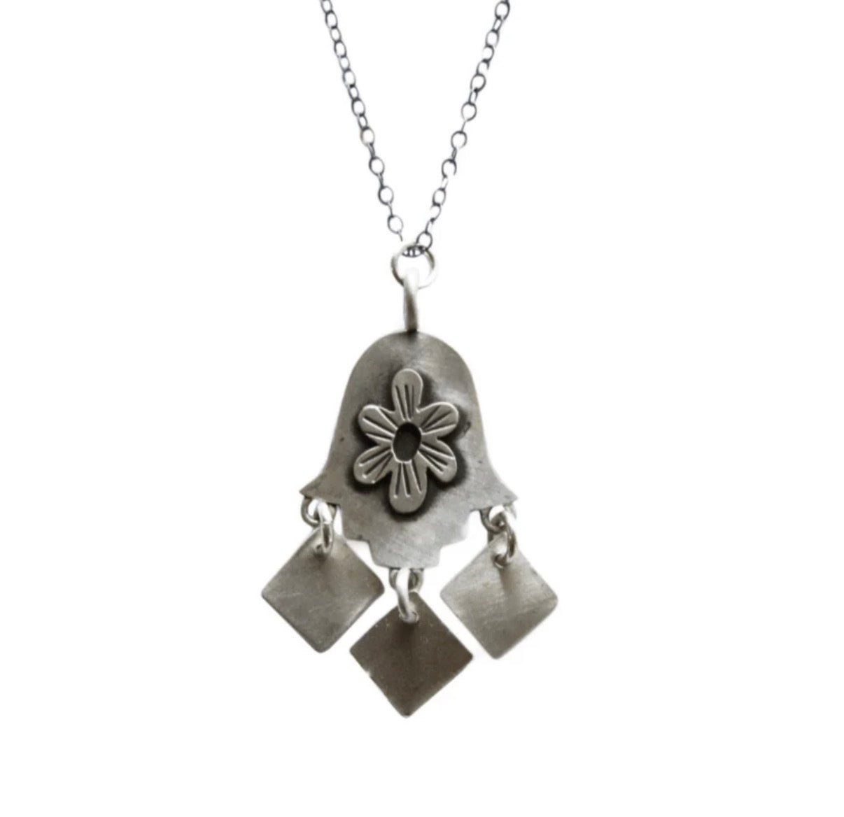 Folklorica Sterling Silver Hamsa Necklace