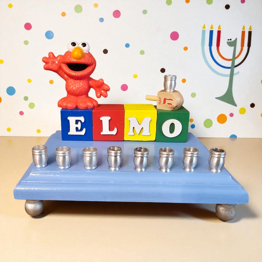 Sesame Street Menorah: Hand-crafted Hanukkah Decoration
