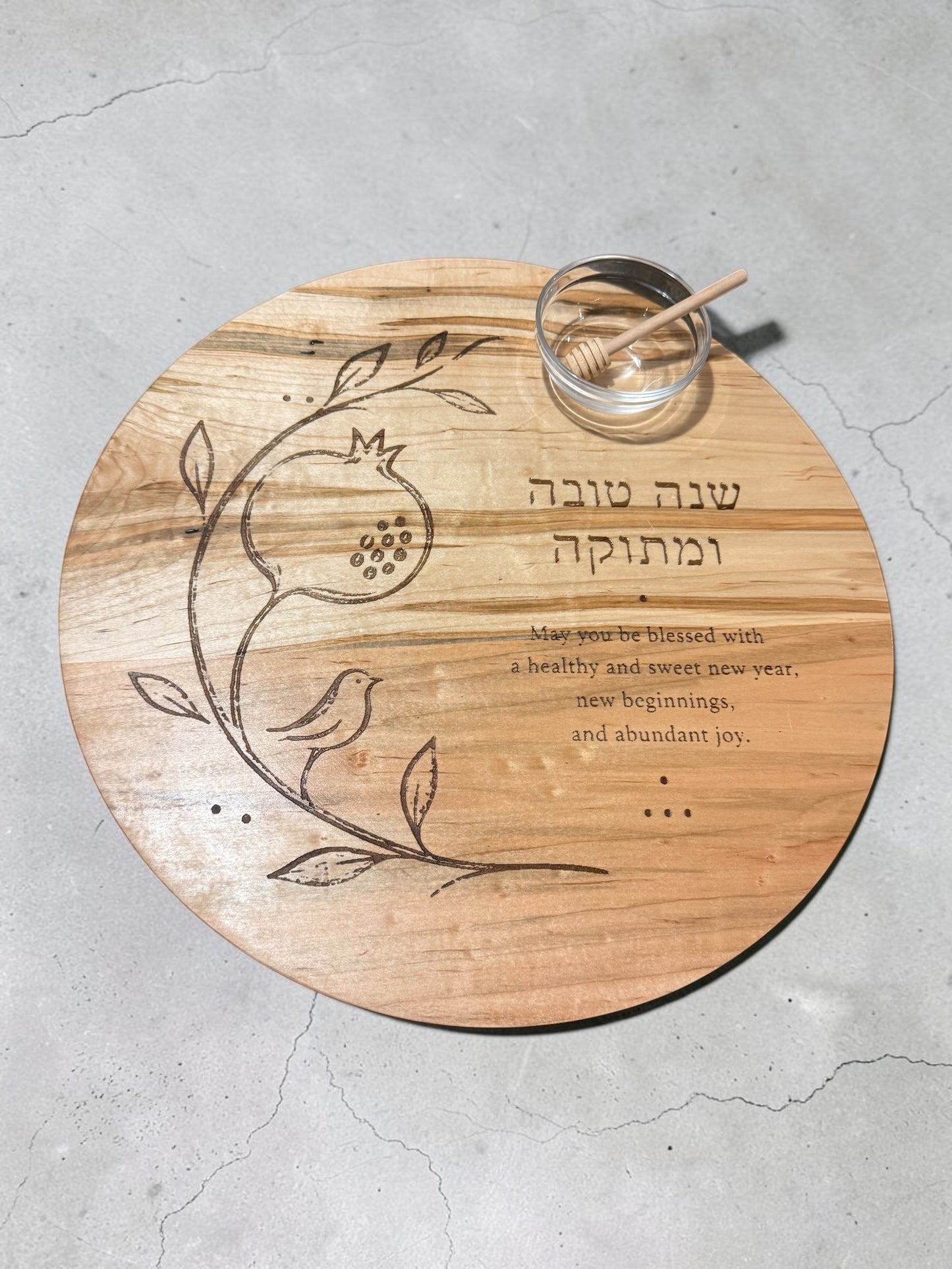 Shana Tova Rosh Hashanah Challah & Honey Board