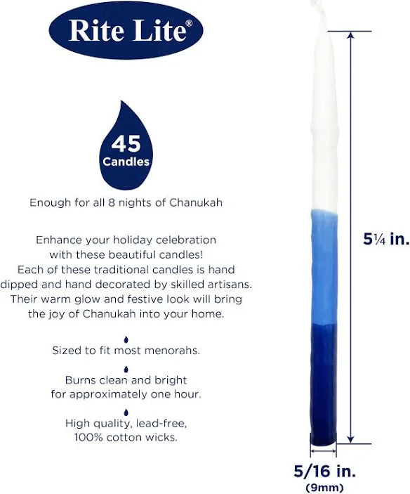 Blue and White Chanukah Candles