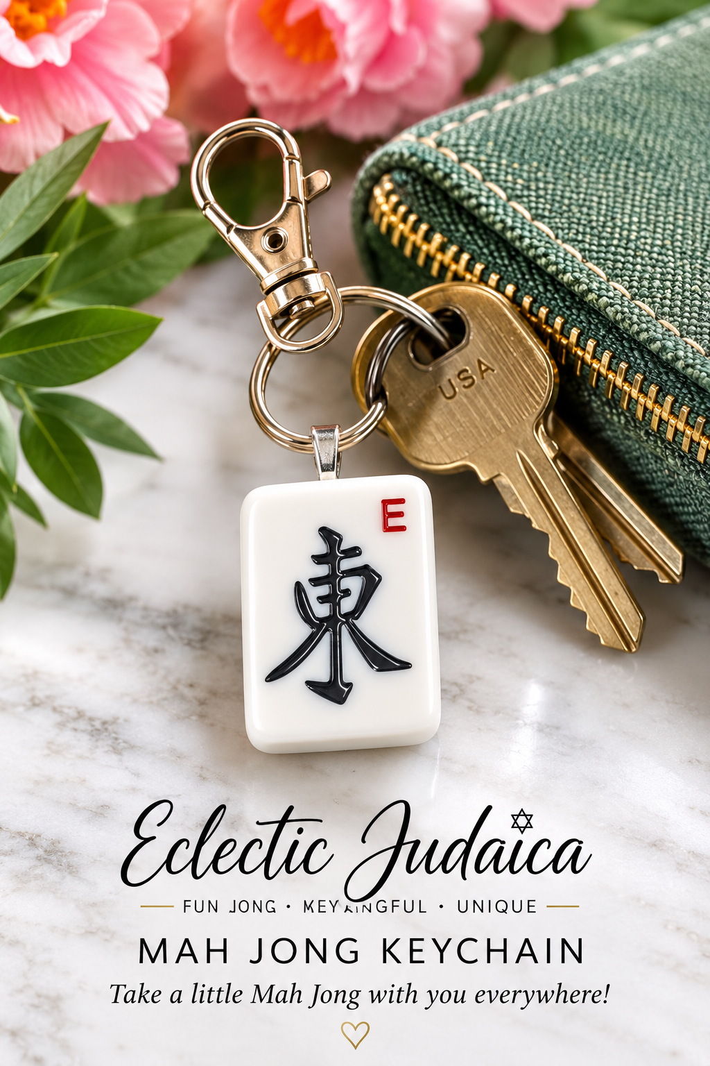 Genuine Mah Jong Tile Keychain