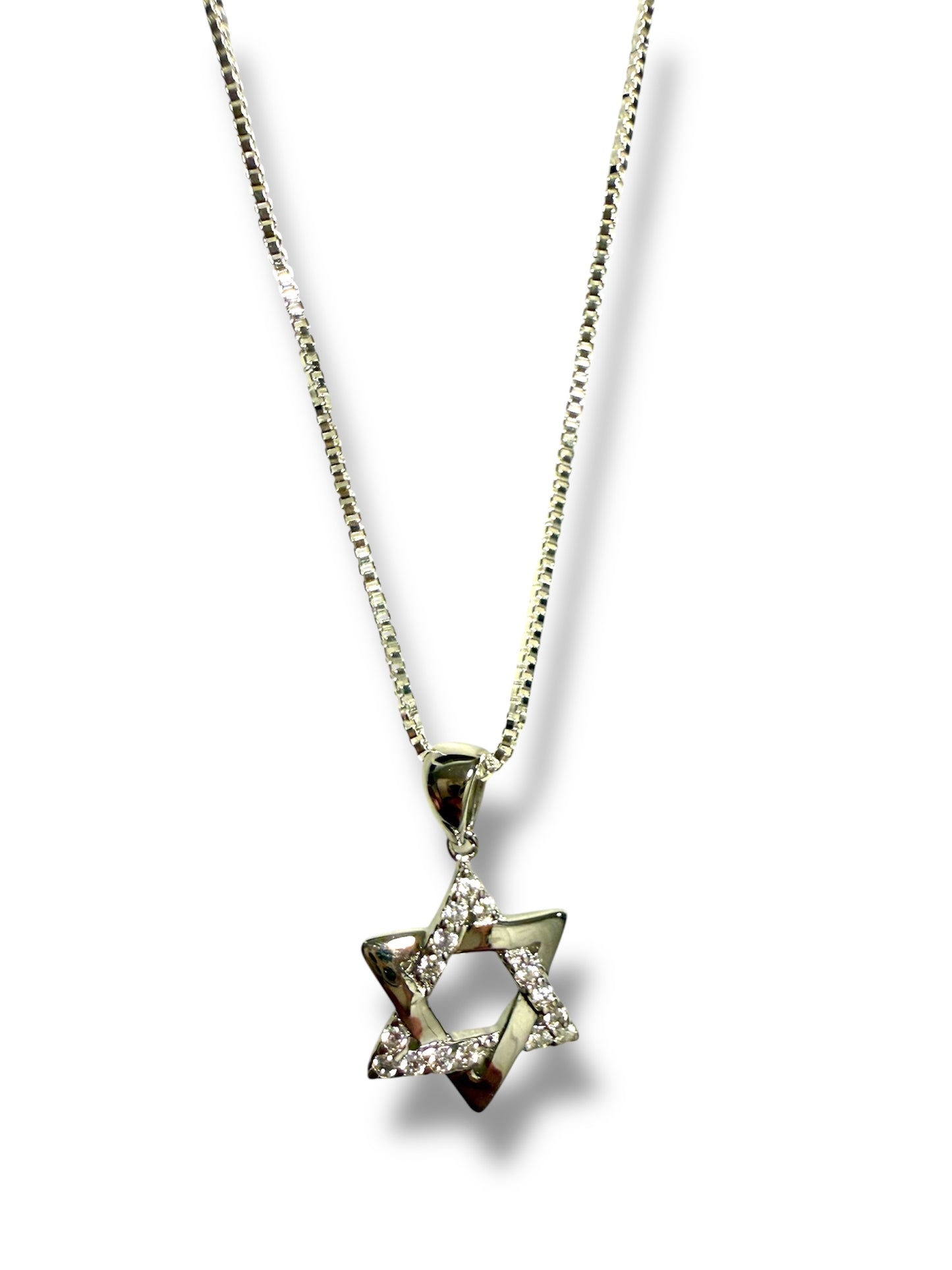 Sterling Silver Interwoven Jewish Star Magen David necklace