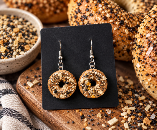 Handmade Mini Bagel Earrings