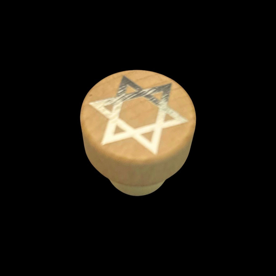 Jewish Star Metallic Wine Stopper- Hanukkah wooden wine cork