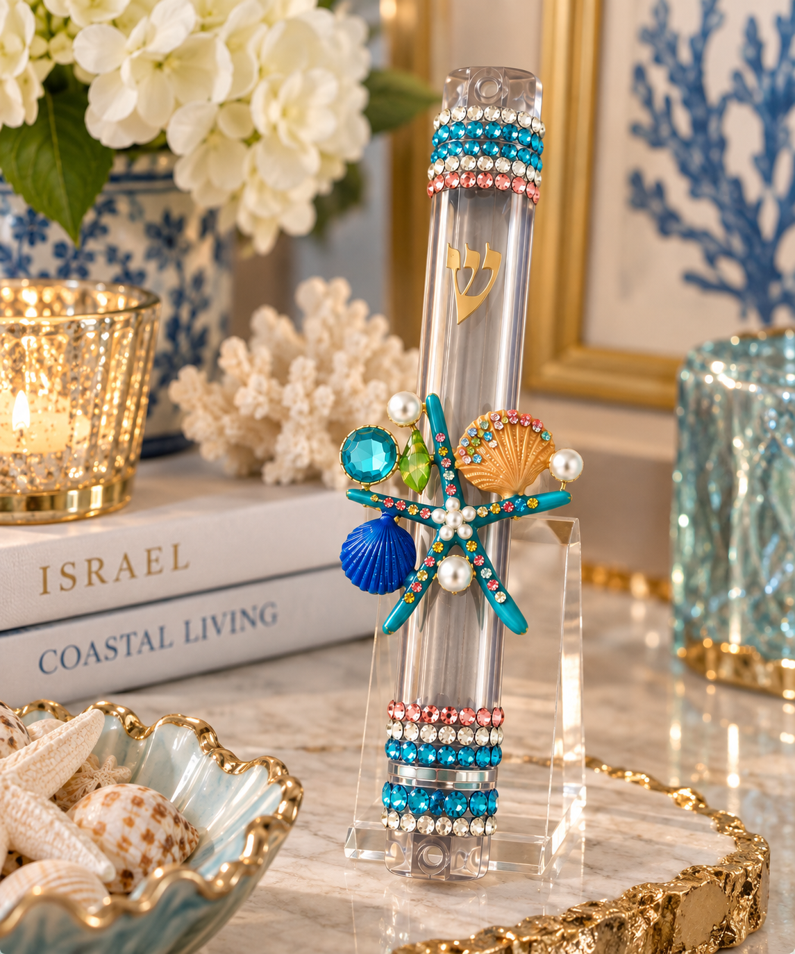Treasures of the Sea Mezuzah Case
