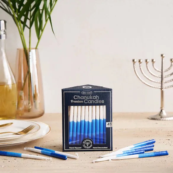 Blue and White Chanukah Candles