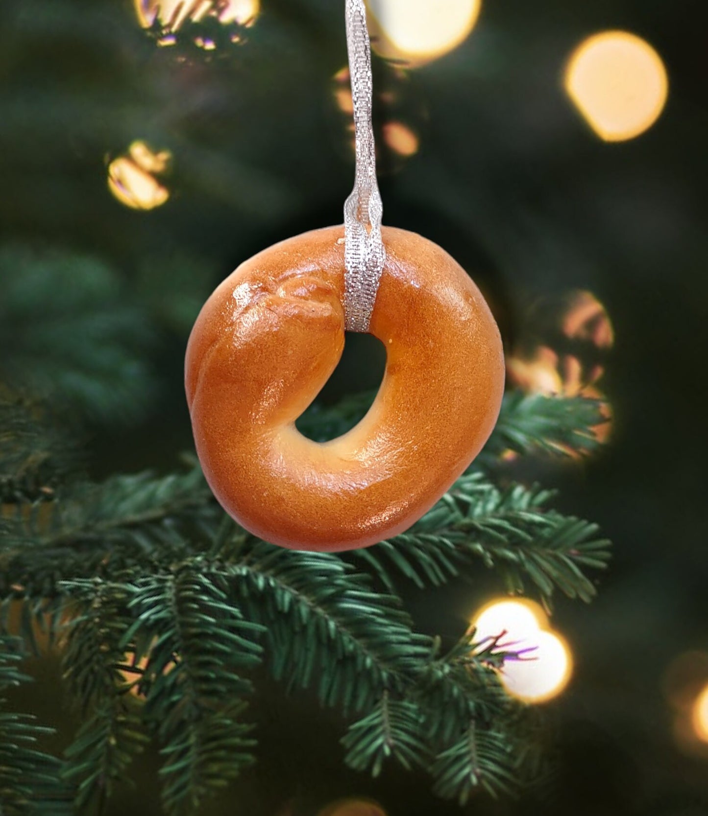 Handmade Real Bagel Ornament