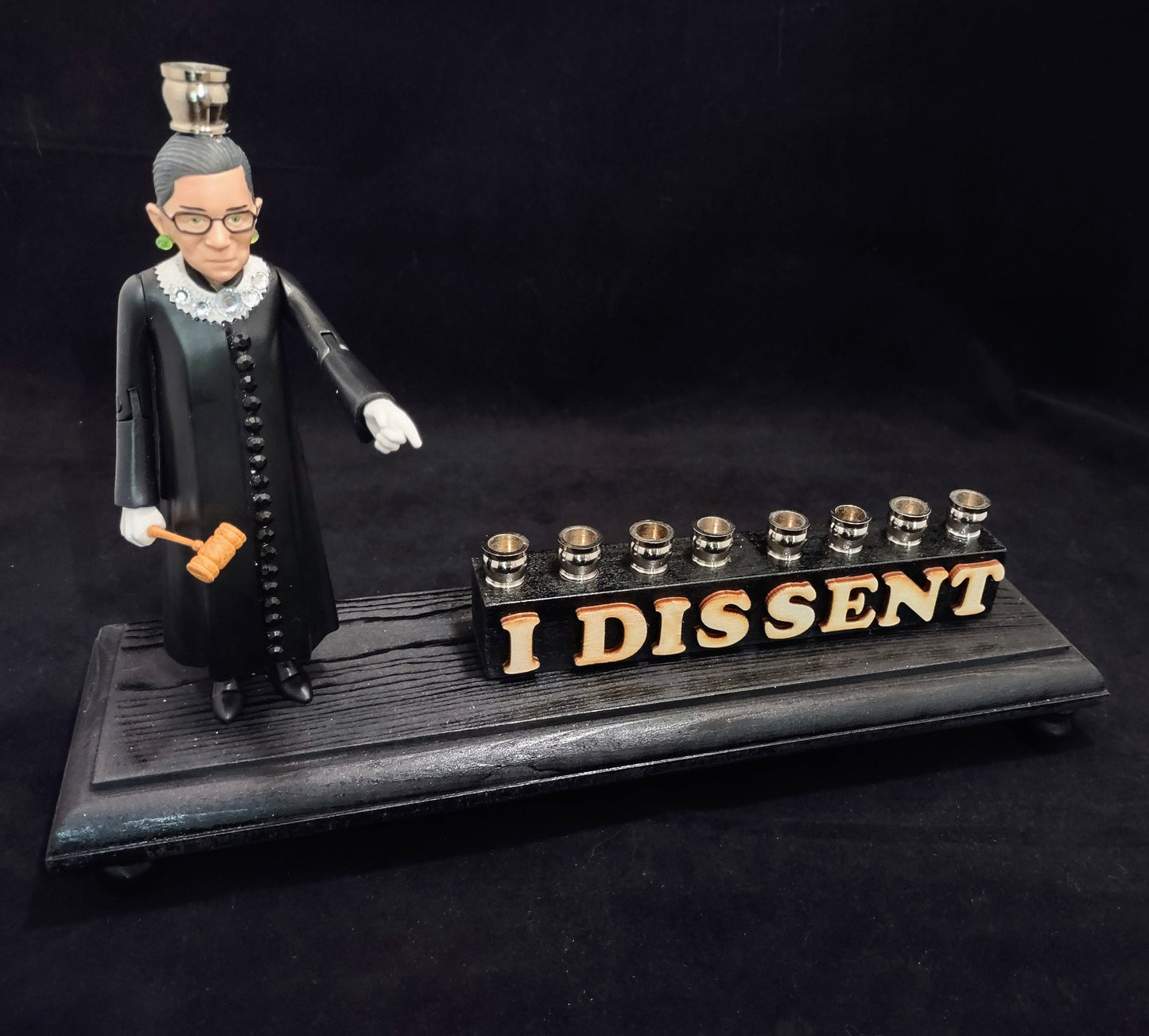 I Dissent Ruth Bader Ginsburg Hanukah Menorah Candle Holder Judaica RBG Jewish Gift