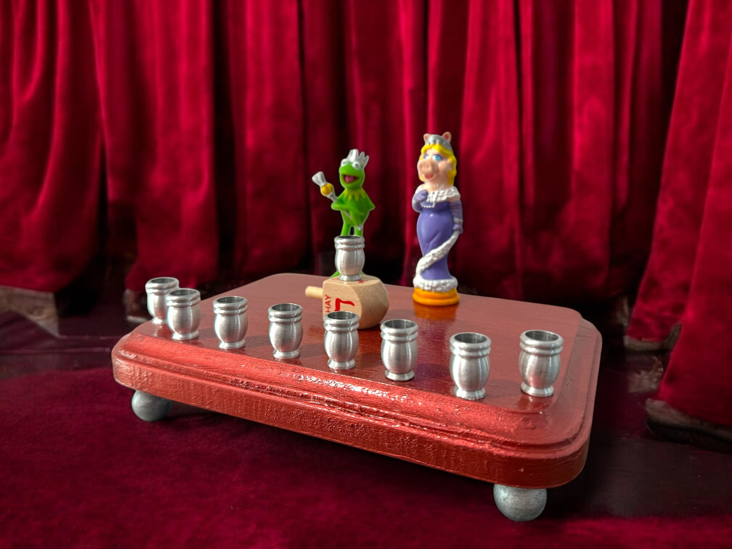 Collectors Kermit and Miss Piggy Muppets Hanukkah Menorah