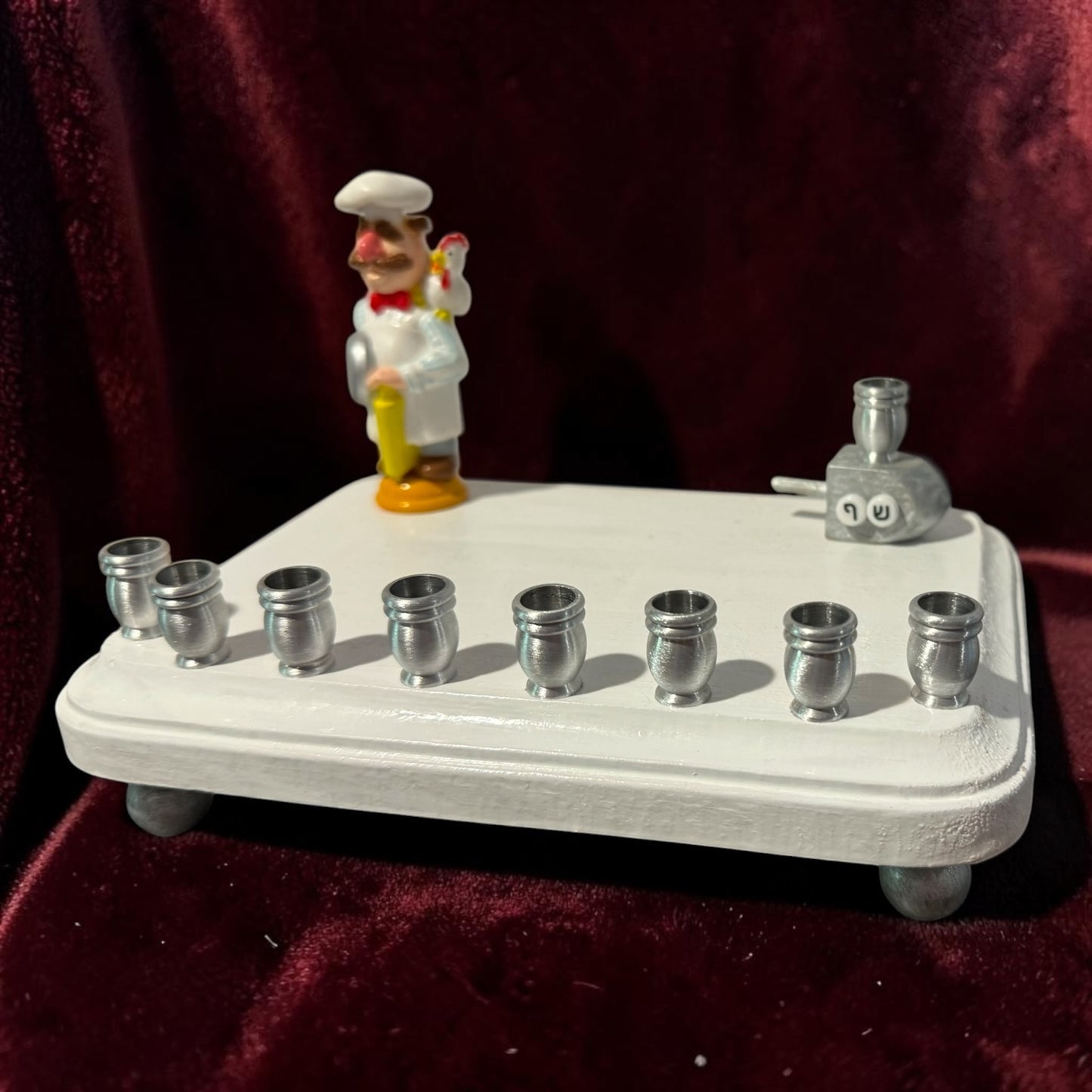 Collectors Muppets Chef Vintage Repurposed Figures Menorah Hanukah Chanukah Judaica