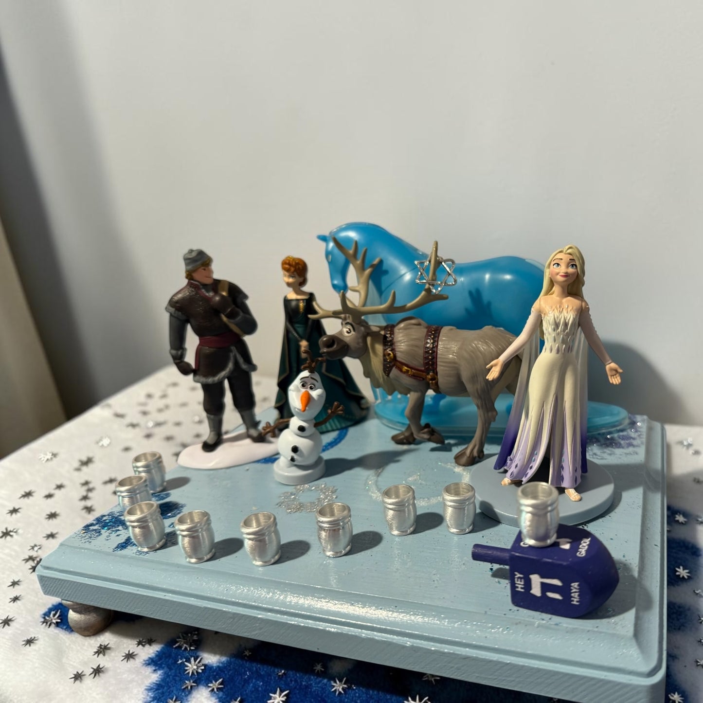 Frozen Menorah Princess Menorah Classic Disney Judaica Hanukkiah Anna and Elsa