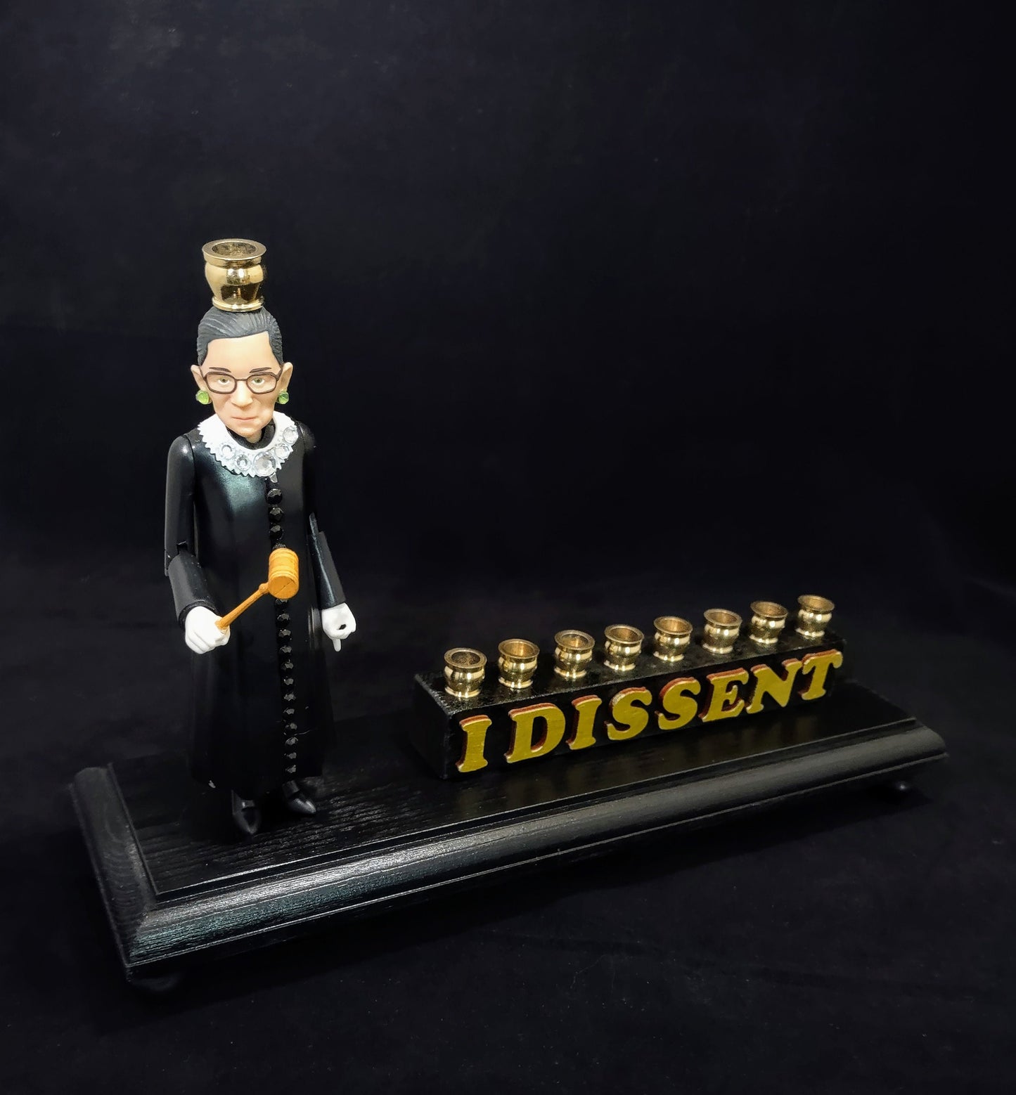 I Dissent Ruth Bader Ginsburg Hanukah Menorah Candle Holder Judaica RBG Jewish Gift