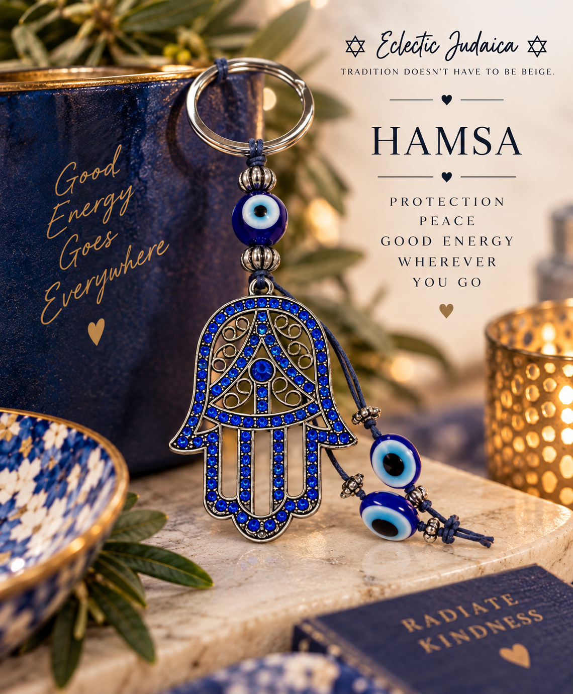 Israeli Hamsa Keychains — Choose Your Style