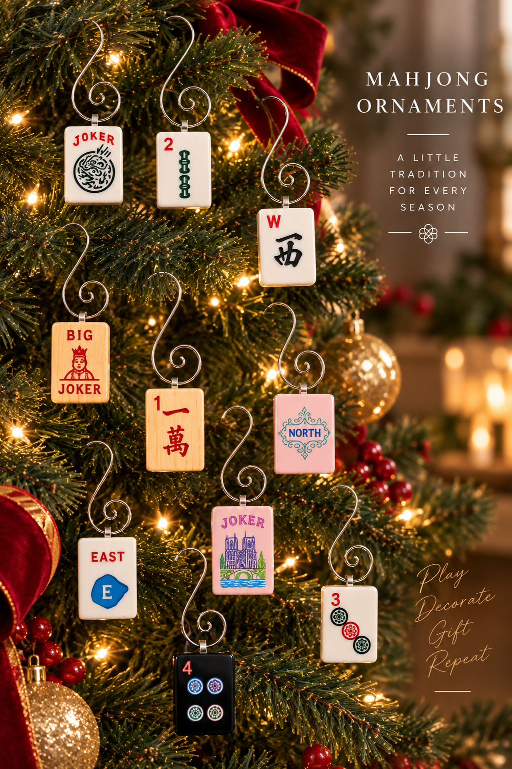 Genuine Mah Jong Tile Ornament