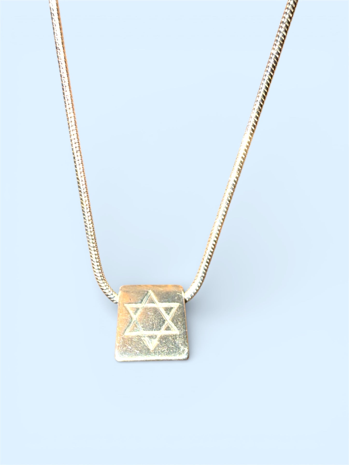 Vintage Sterling Silver Star of David Chai & Heart bead charm necklace