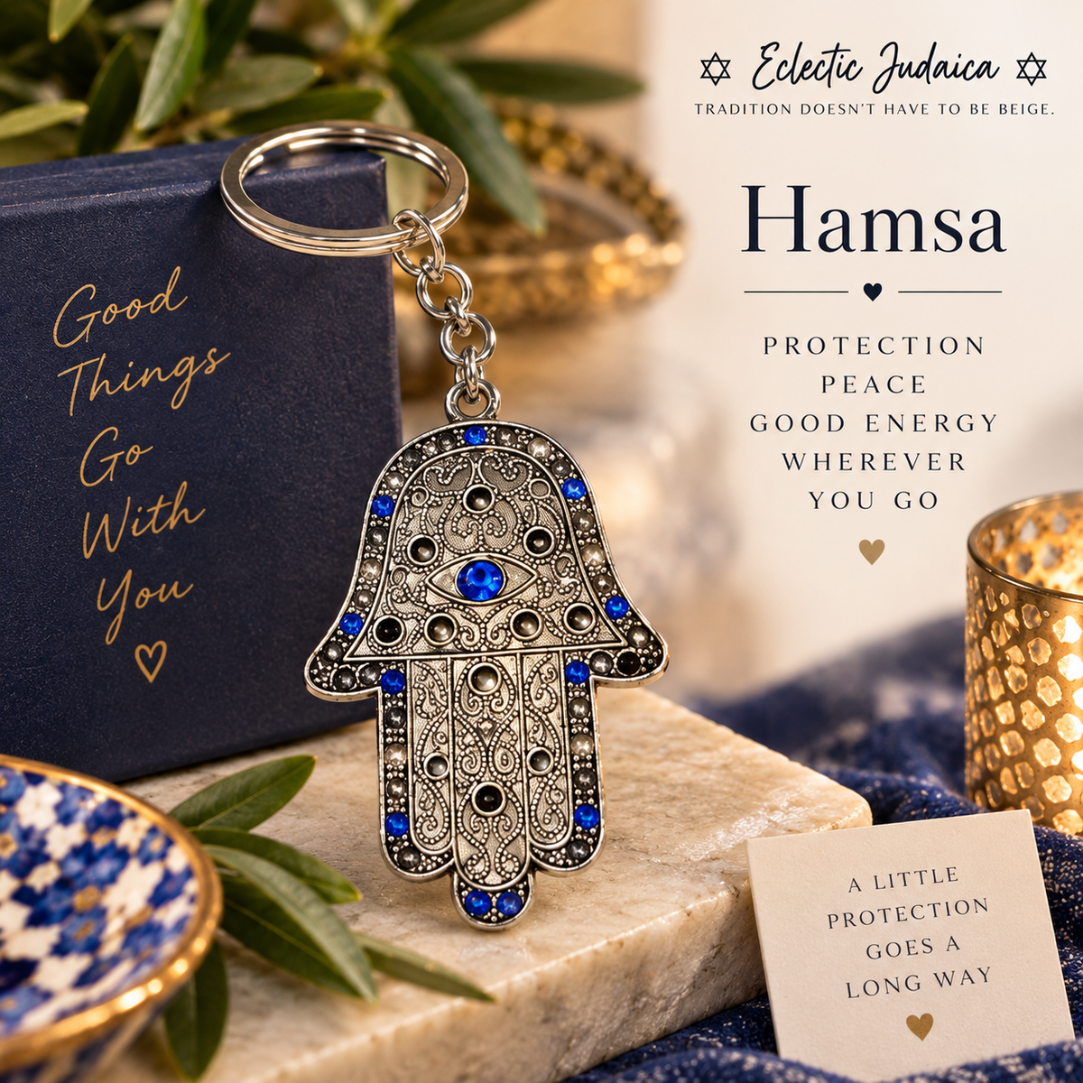 Israeli Hamsa Keychains — Choose Your Style