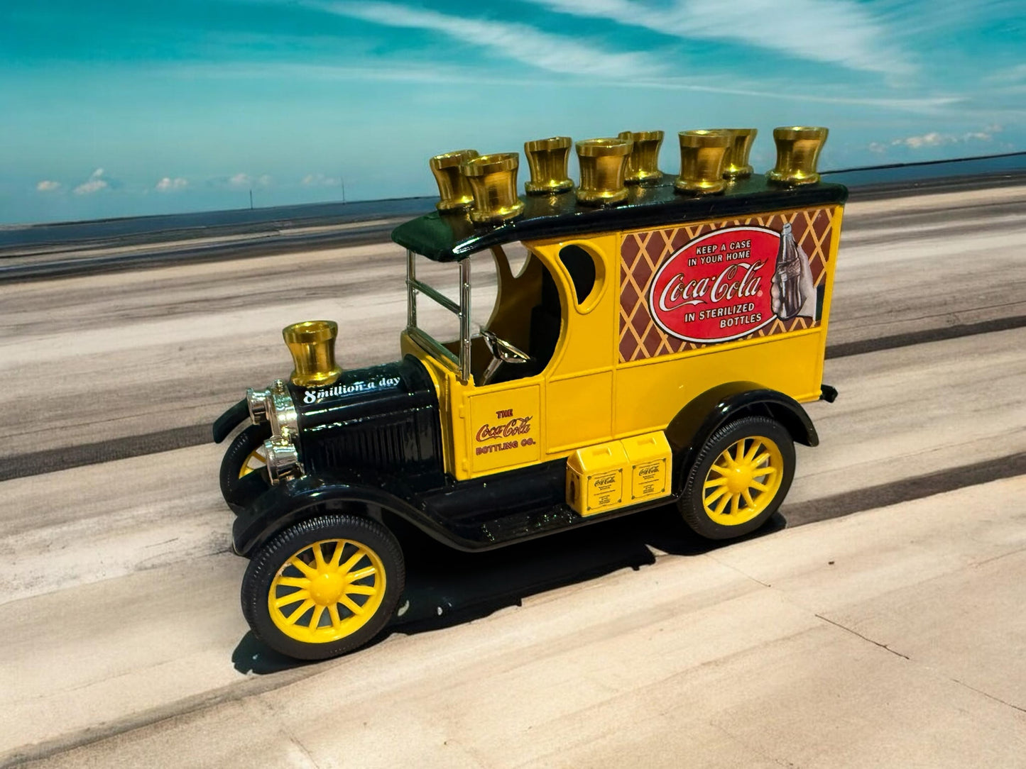 Vintage Coca Cola Collectible Automobile Bank Menorah