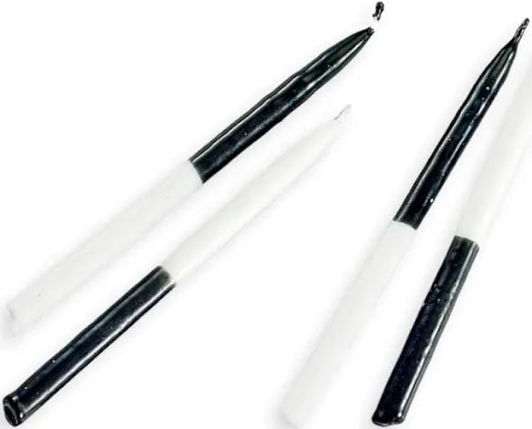 Two-Tone Black and White Chanukah Candles