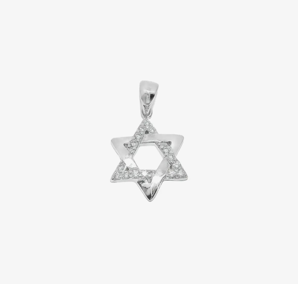 Sterling Silver Interwoven Jewish Star Magen David necklace