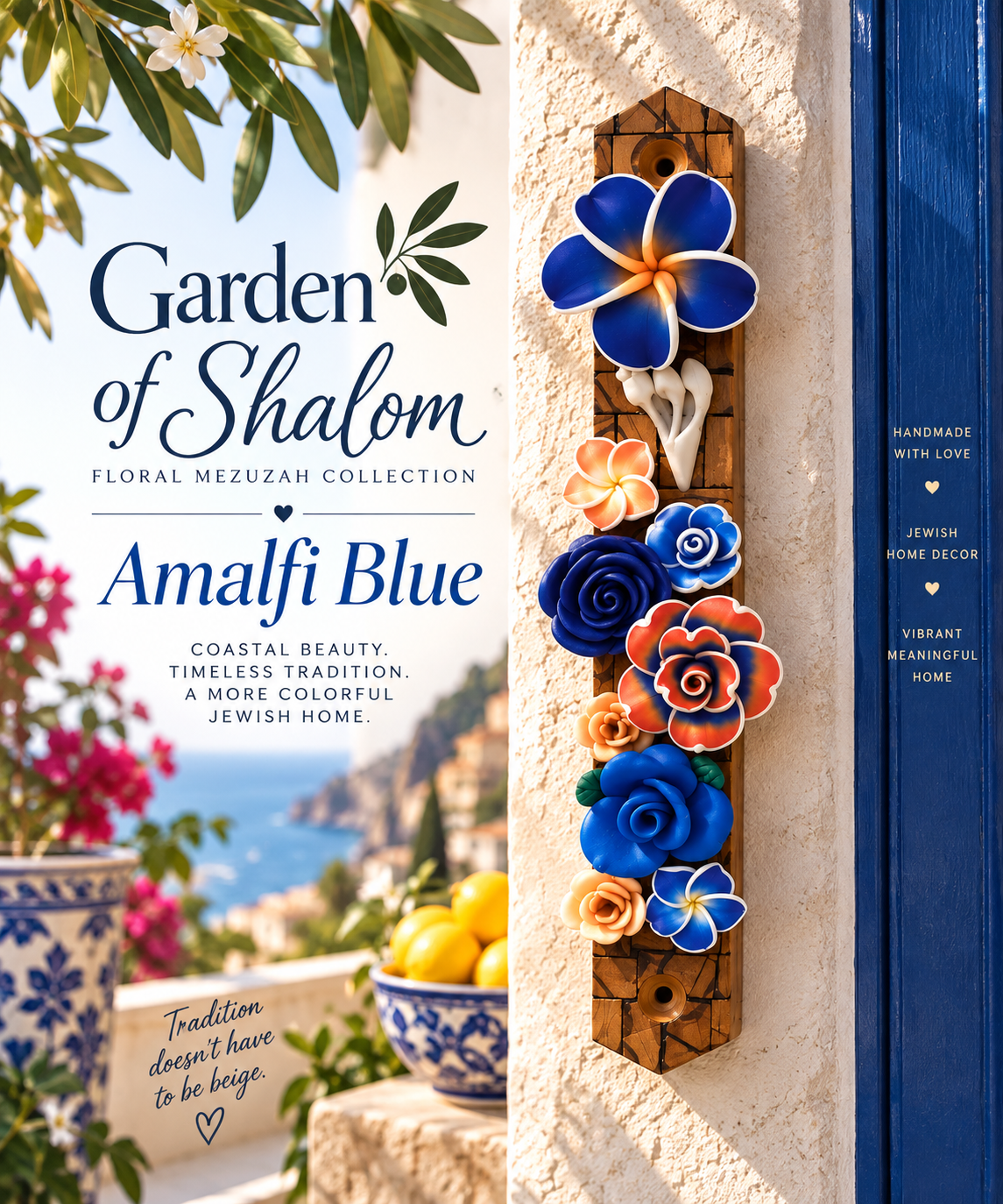 Garden of Shalom Floral Mezuzah Collection