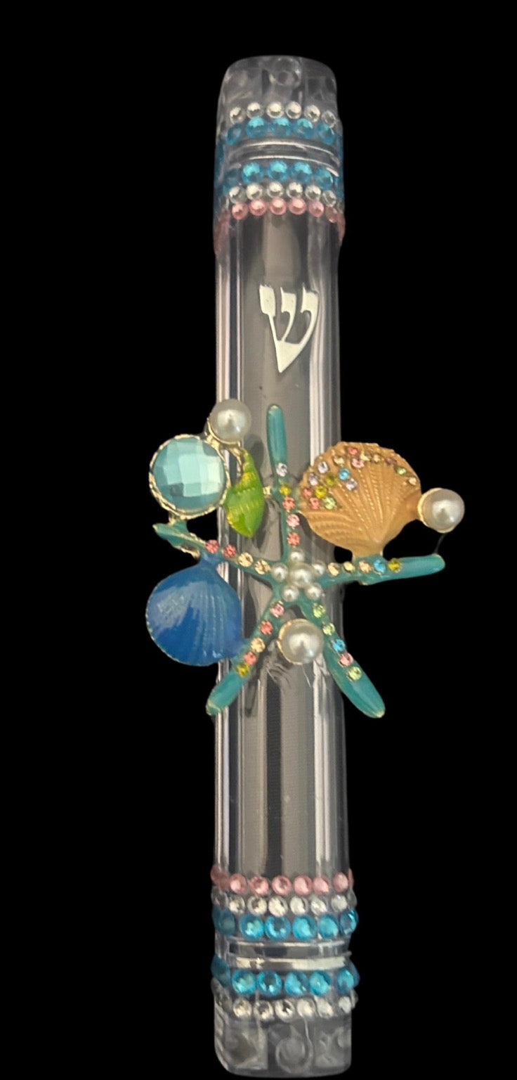 Sparkly Rhinestone Mezuzah: Repurposed Ocean Charms