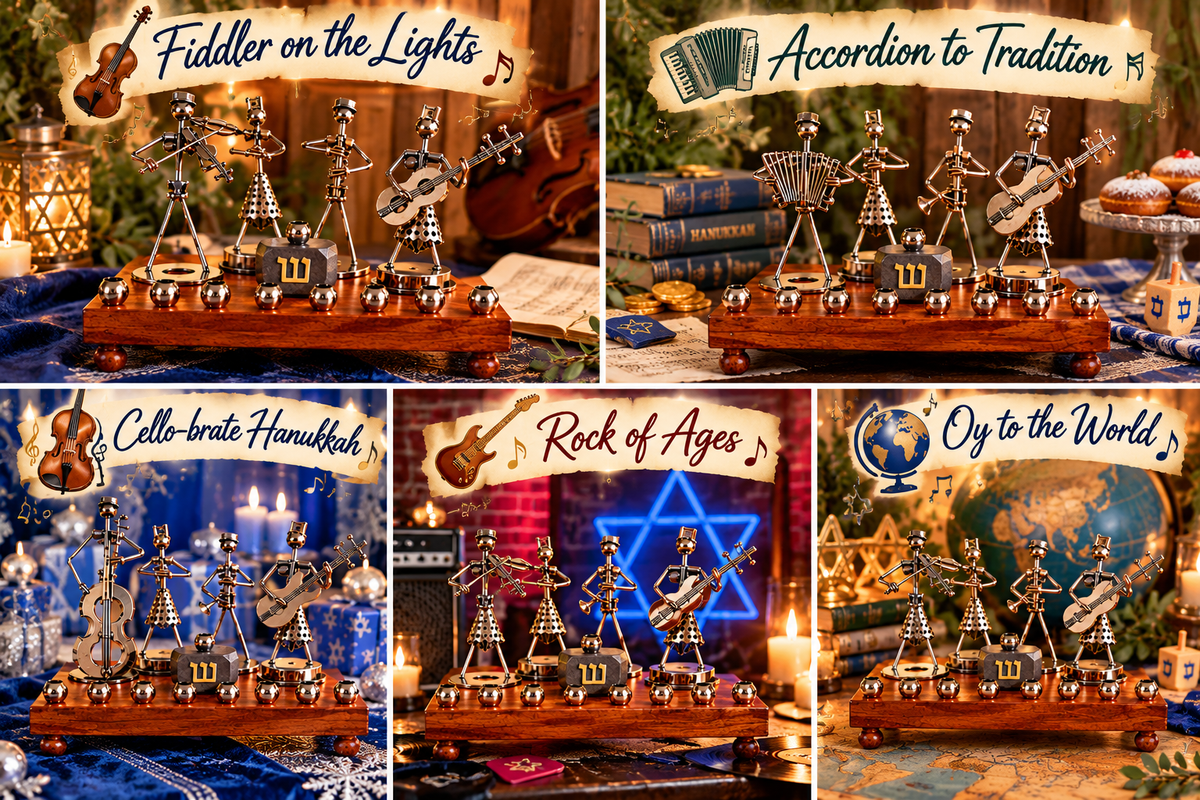 Hanukkah Quartet Menorah | One-of-a-Kind Iron Art Menorah