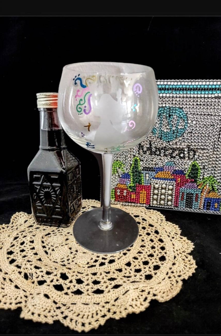 Handpainted Set of Miriam, Elijah & Kiddush Cups Passover Seder Glassware