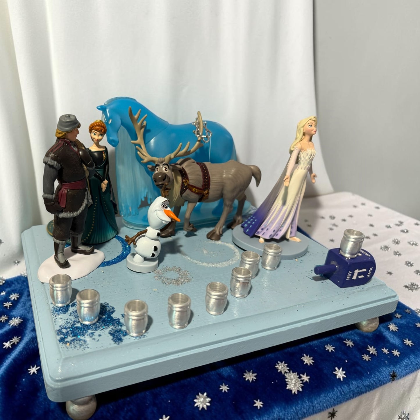 Frozen Menorah Princess Menorah Classic Disney Judaica Hanukkiah Anna and Elsa