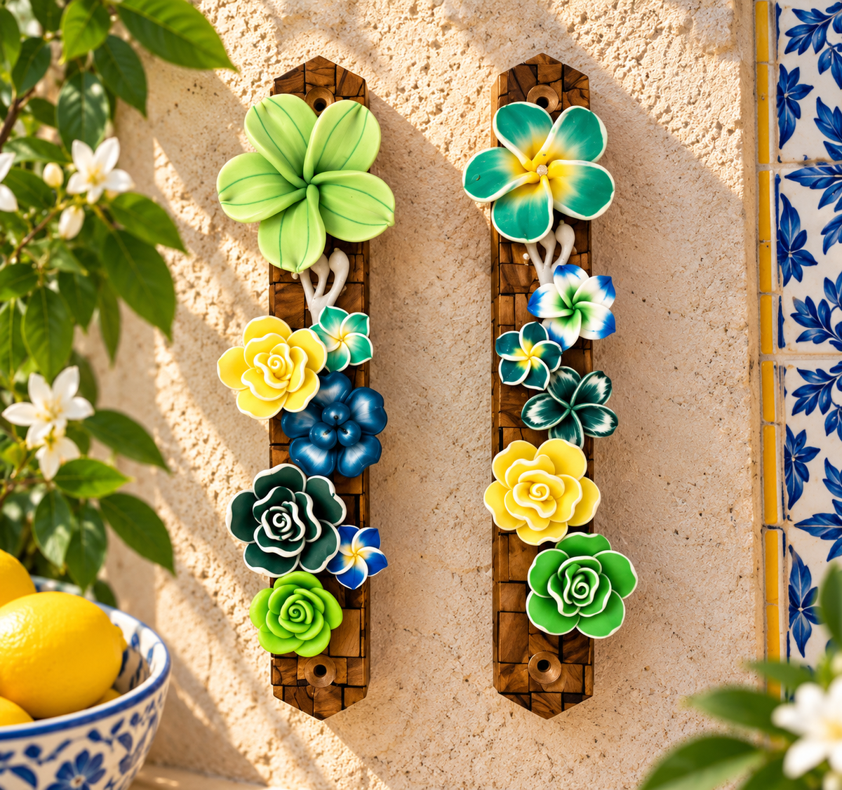 Garden of Shalom Floral Mezuzah Collection