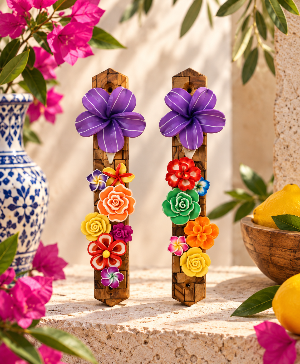 Garden of Shalom Floral Mezuzah Collection